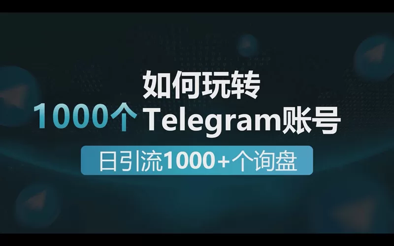 如何玩转1000个telegram账号做到每日引流1000+个出海业务询盘