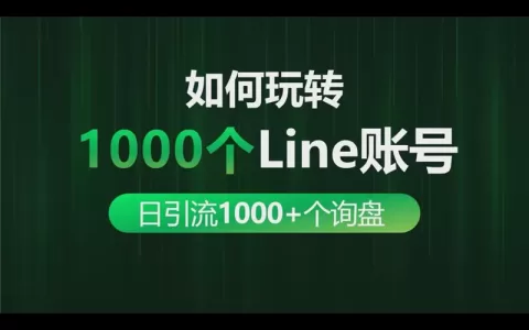 如何玩转1000个Line账号做到每日引流1000+个出海业务询盘