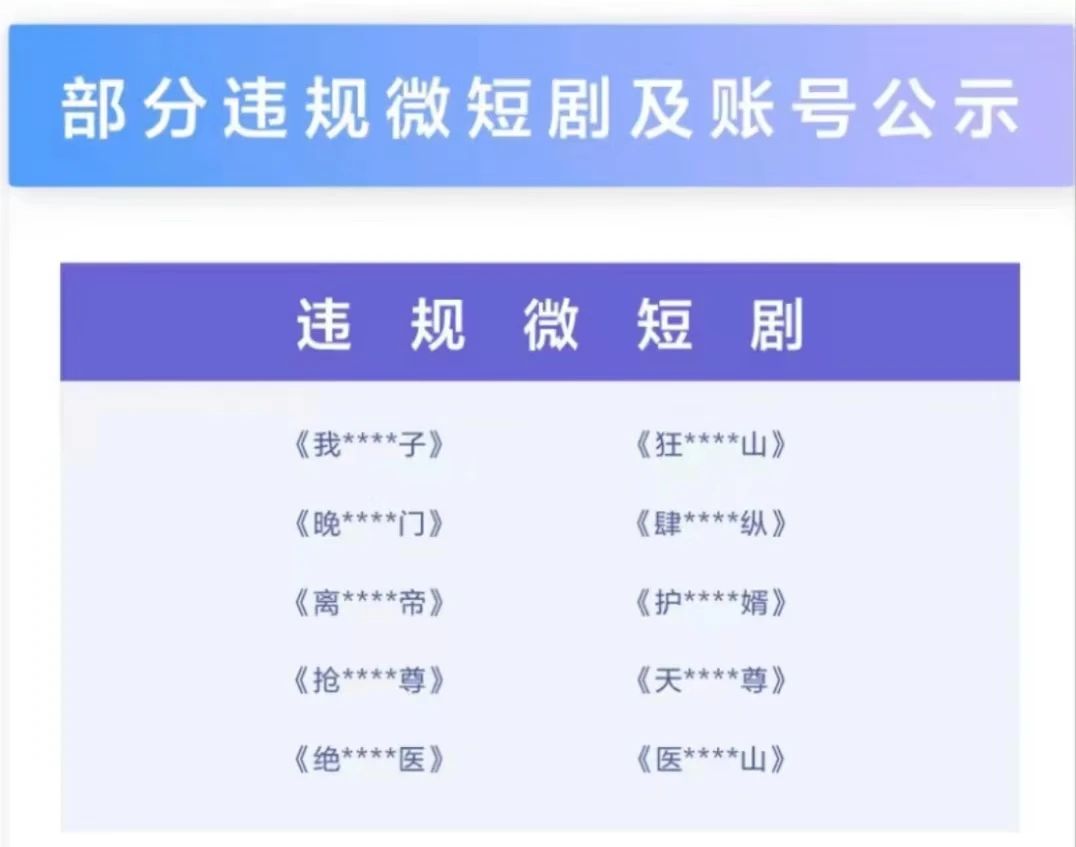 注意，短剧开始严查