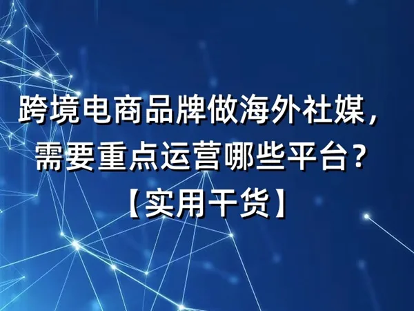 跨境电商品牌做海外社媒，需要重点运营哪些平台？